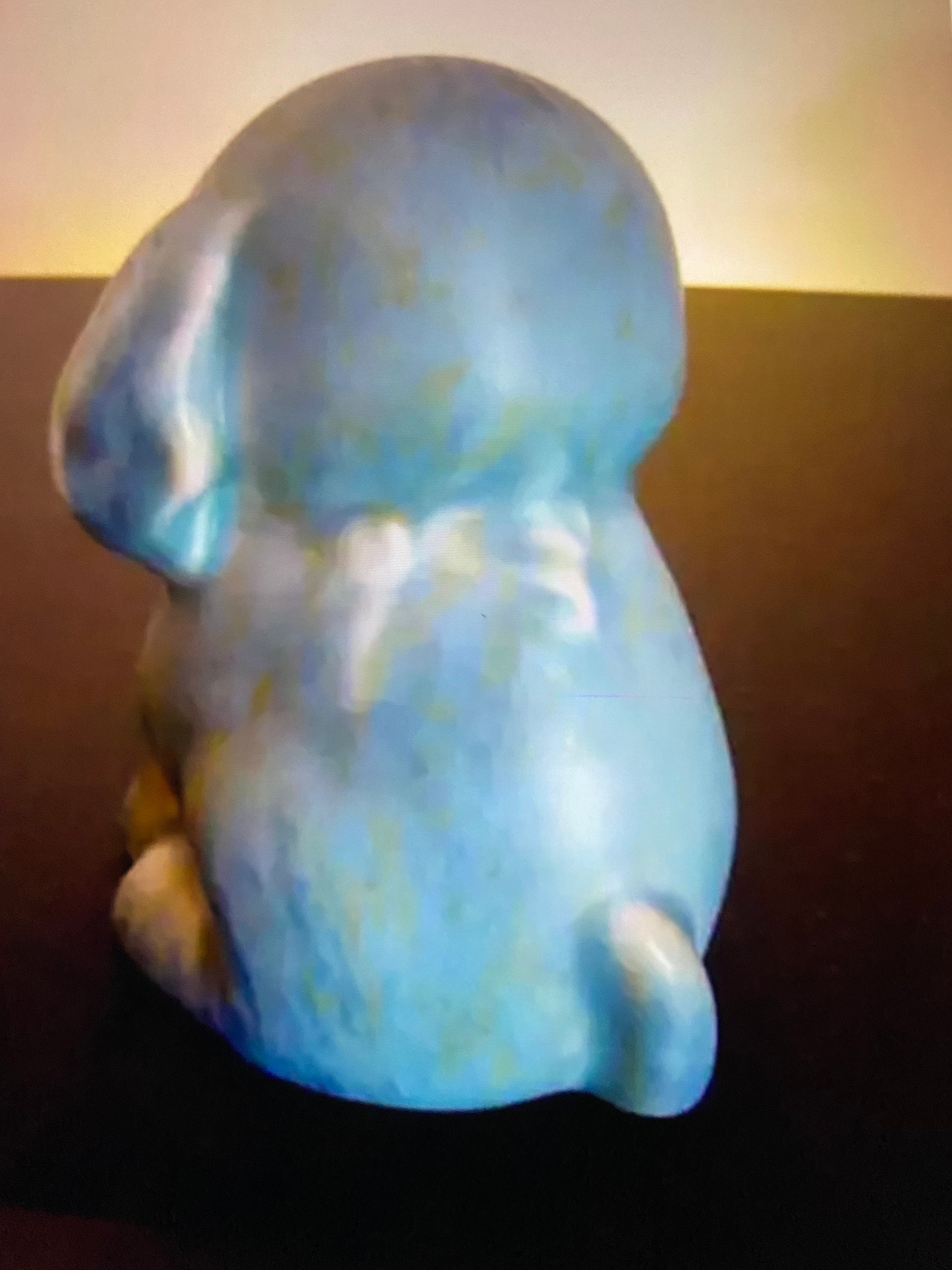 Vintage Crown Devon Bonzo Blue Dog with glass eyes 1930s