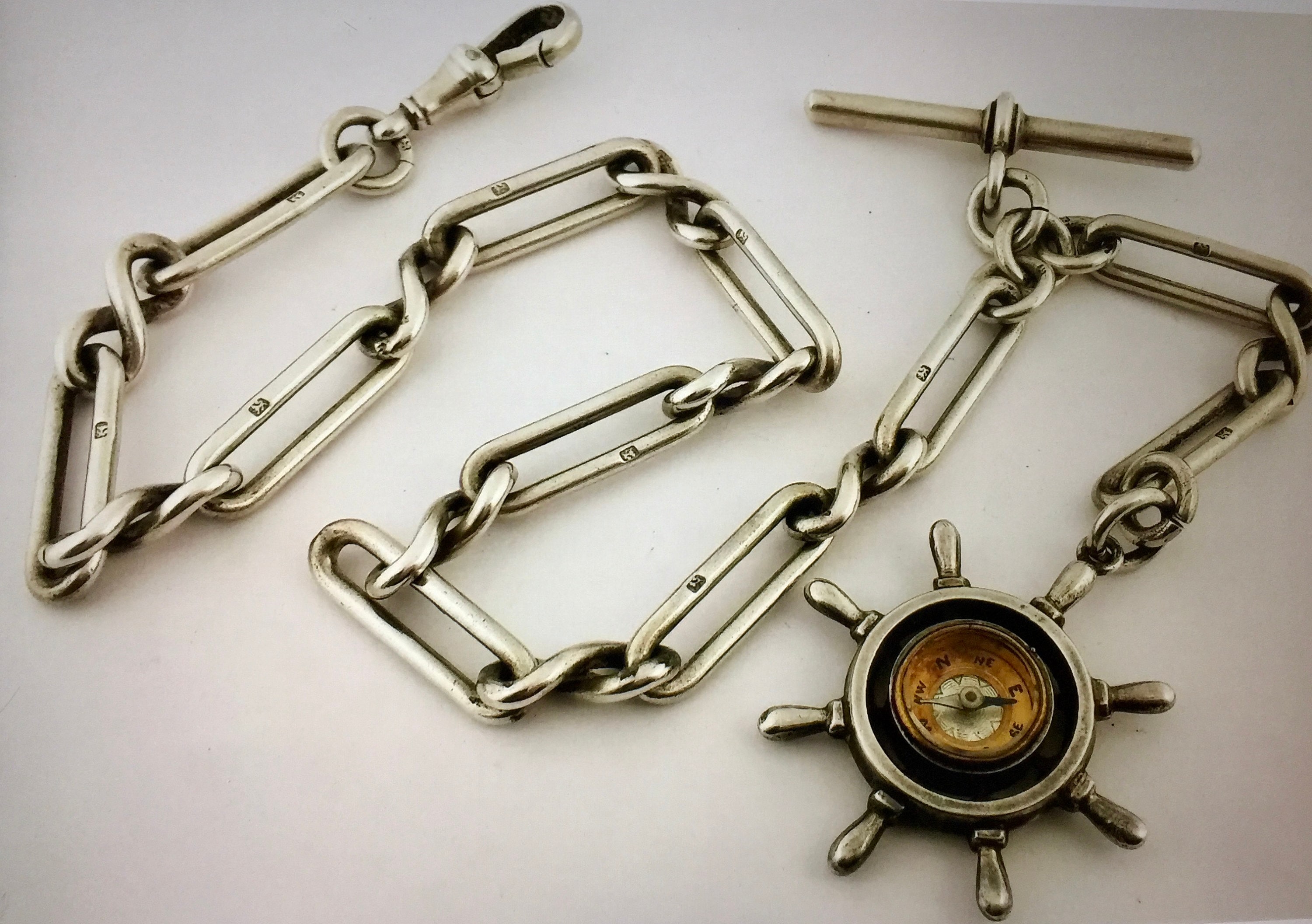  Albert Chain - Silver Pocket Pocket Watch Chain - Fob