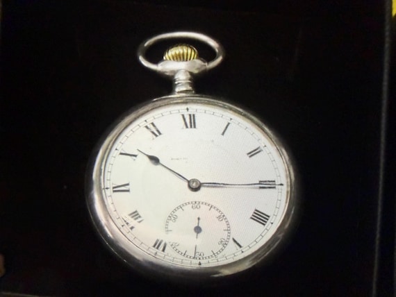 Antique London Import Hallmark Silver NIRVANA Pocket Watch - Dated 1919