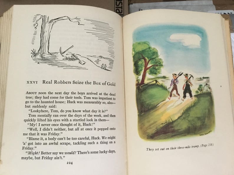 Vintage Adventures of Tom Sawyer - Hardback Book by MARK TWAIN - Dated ...