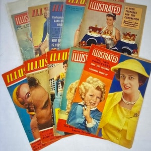 Vintage illustriertes Zeitschriften-Bundle - Ein sehr interessantes Set mit der königlichen Familie, Grace Kelly, The Coronation und vielem mehr.....1950er Jahre