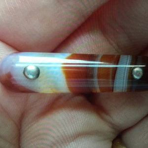 Antique Victorian Scottish Banded Agate Brooch