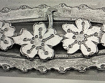 Antike viktorianische Sterling Silber Vergissmeinnicht Design Brosche - 1890er Jahre.