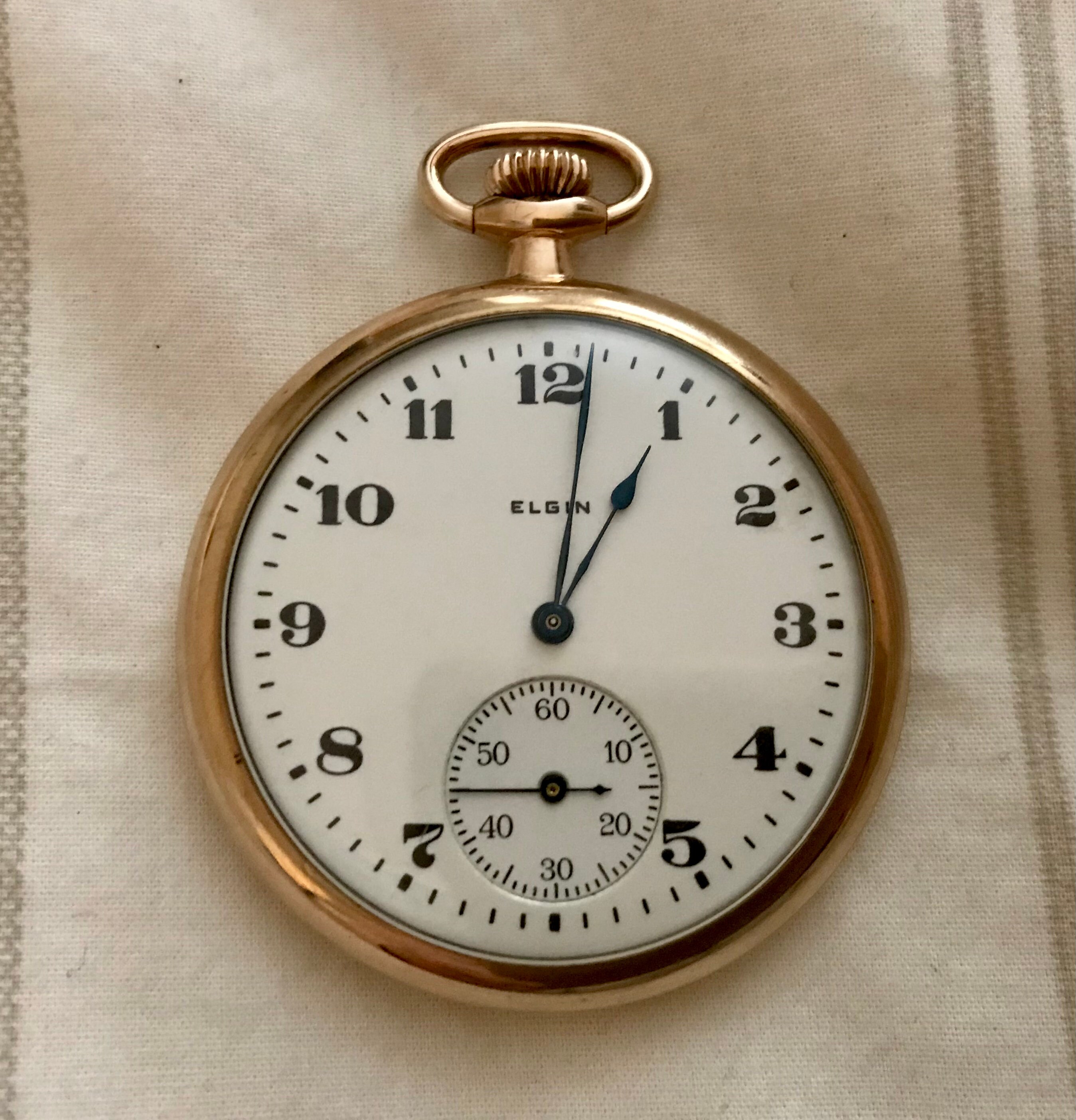 Vintage Elgin Gold Plated Pocket Watch Wandsworth Referee 1923
