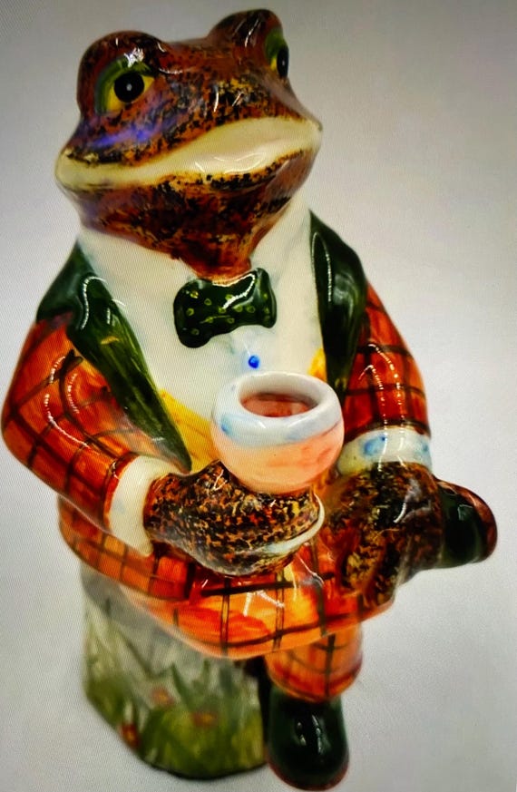 RARE Cinque Ports Pottery - Wind in the Willows - Mr Toad Figure - Rye Pottery - Signed - 1999