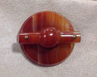 Antique Victorian Scottish Carnelian Agate Buckle Brooch - 1870