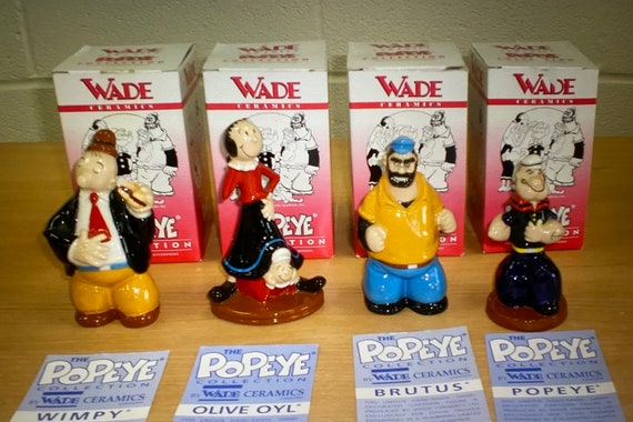 A RARE Vintage Set of Four 'Popeye' collection figurines by Wade Ceramics