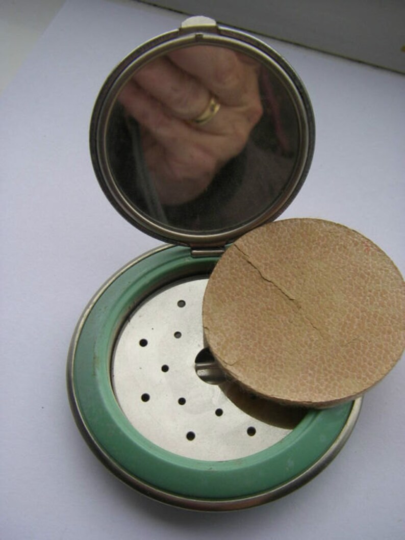 Vintage Powder Compact Mirror Sifter & Puff Washington DC Etsy