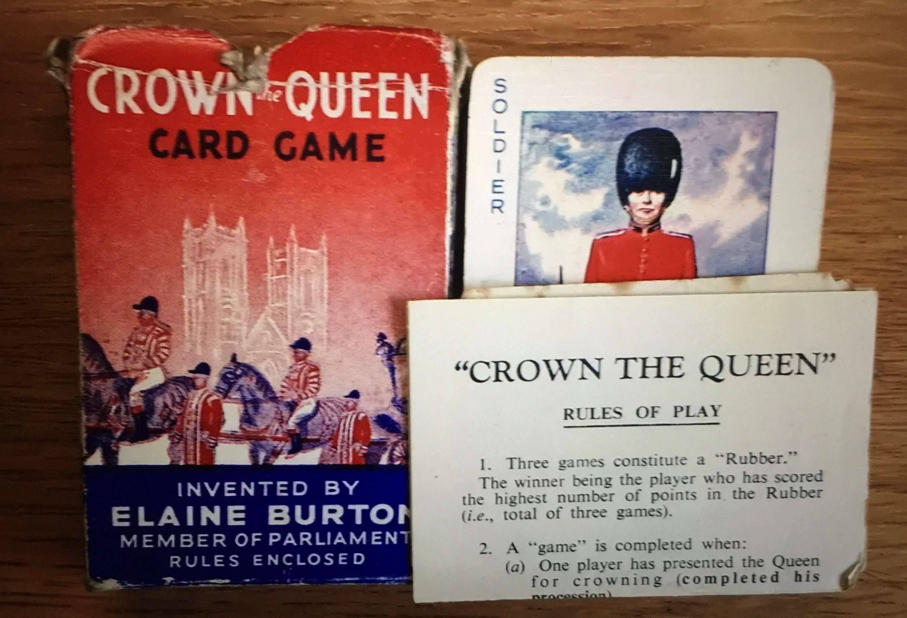 Playing cards Crown the Queen Card Game Made by Waddingtons in 1953