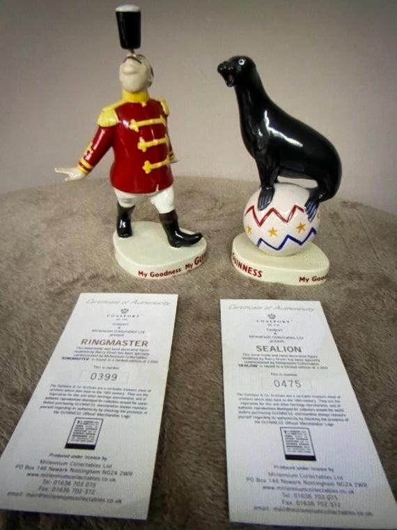 Coalport Guinness RINGMASTER and SEALION Millennium Collectables - 2005 - in a Limited Edition of 2000