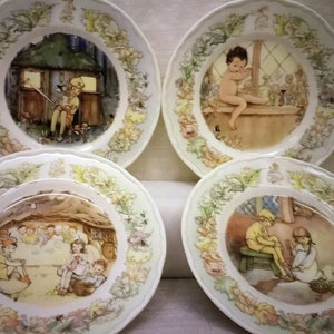 Vintage Royal Worcester - Peter Pan Collection Plates - illustrated by Mabel Lucie Attwell - Mint Condition