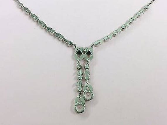 Collier Vintage émaillé Années 1920 - Pierre Naturelle - Bijou Ancien