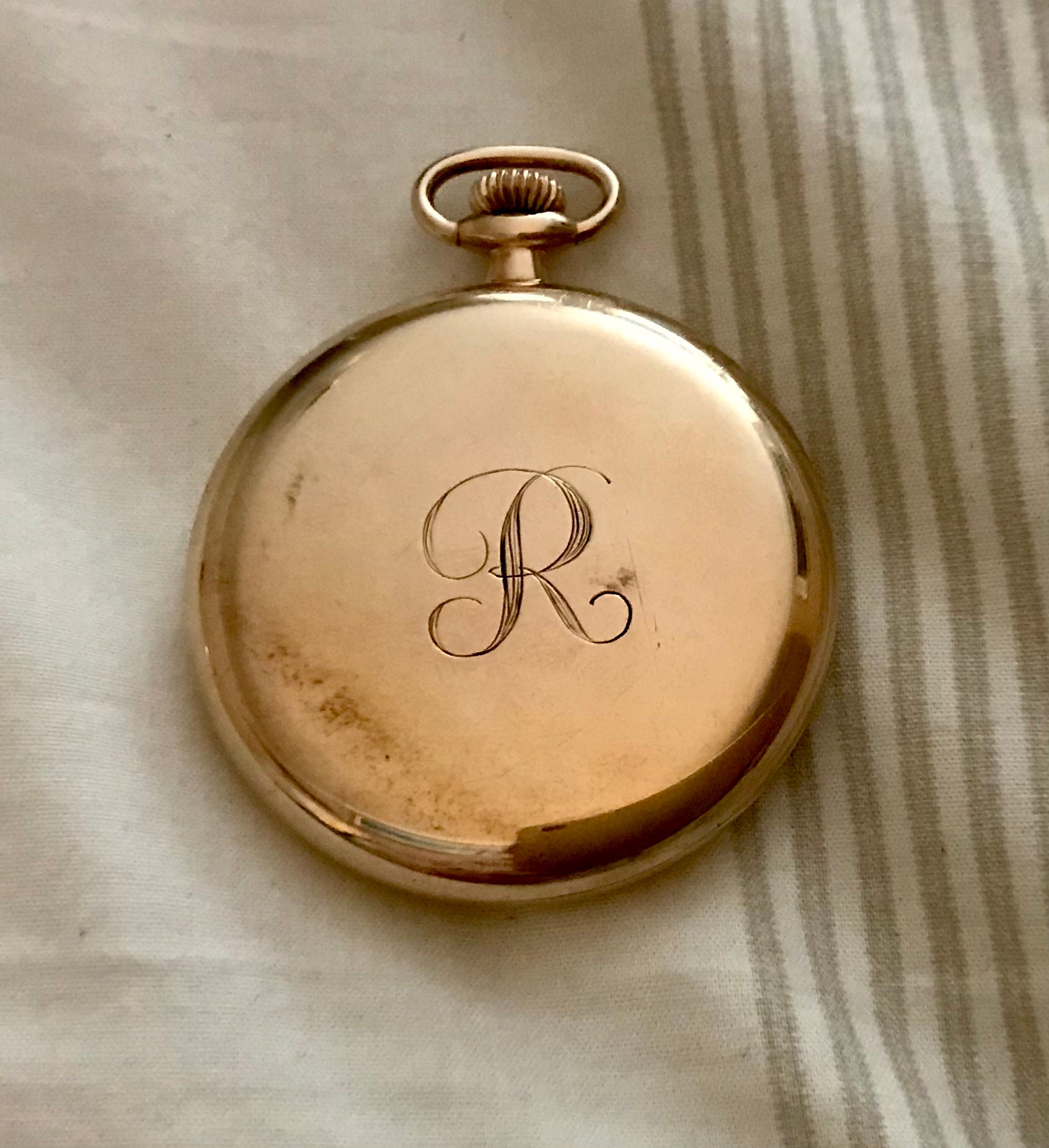 Vintage Elgin Gold Plated Pocket Watch Wandsworth Referee 1923