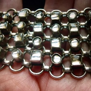 Schweres Vintage Paste und Silber Tor Armband
