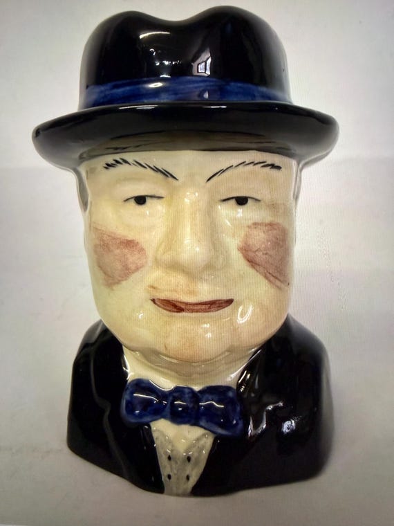 Vintage Wood & Sons Toby Character Jug - Sir Winston Churchill - Good Condition