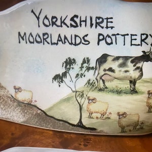 Vintage Yorkshire Moorland Pottery Advertising Plaque