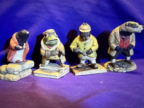 RARE Teviotdale Wind in the Willows - Mr Toad, Mr Badger, Mr Ratty & Mr Mole - 1983 - Great Condition