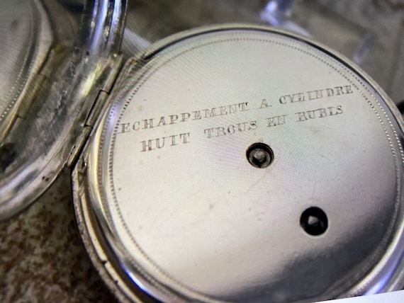 Antique Solid Silver Key Wind ESCAPEMENT A CYLIND… - image 4
