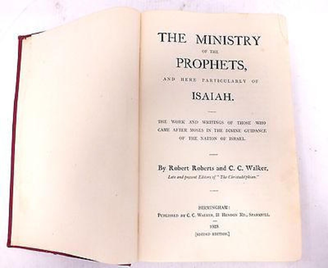 Prophet Text Antique the MINISTRY OF PROPHETS - Religious Text - Isaiah R. Roberts ...