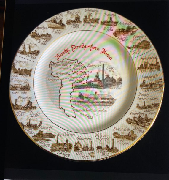 Vintage Commemorative collectable plate - North Derbyshire Area Collieries