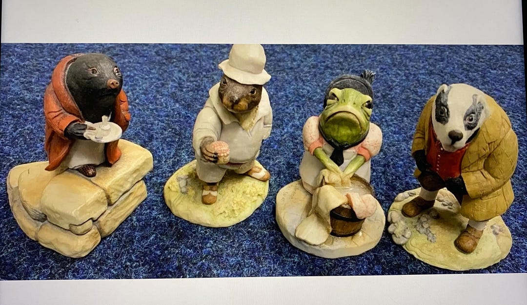Vintage RARE Teviotdale Wind in the Willows Full Set - Mr Toad, Badger ...