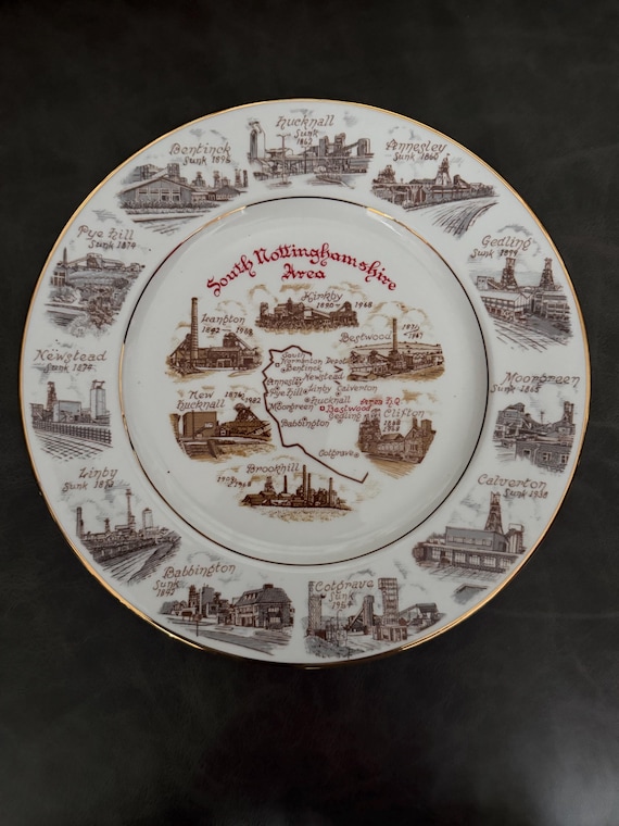 Vintage South Nottinghamshire Coal Mining Commemorative Plate