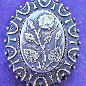 Antique Victorian Large Silver Brooch