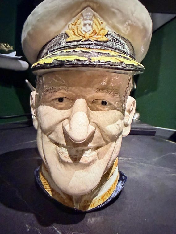 Rare Royal Year Toby Jug by Truscott Potteries - London - numbered 177 - depicting Prince Philip, Duke of Edinburgh - 1977