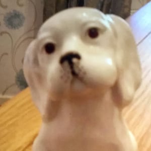 Vintage BESWICK Lollopy White Sitting Puppy - 1930&#39;s