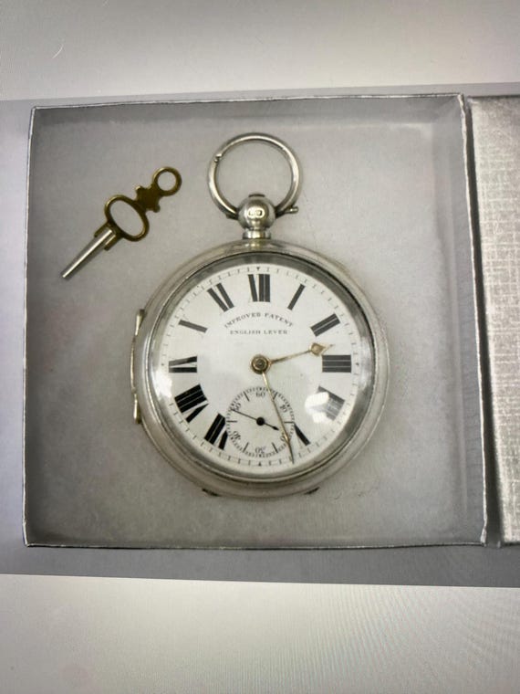 Antique - Edward VII Chester Hallmarked Silver English Pocket Watch - 1909 - With a Key