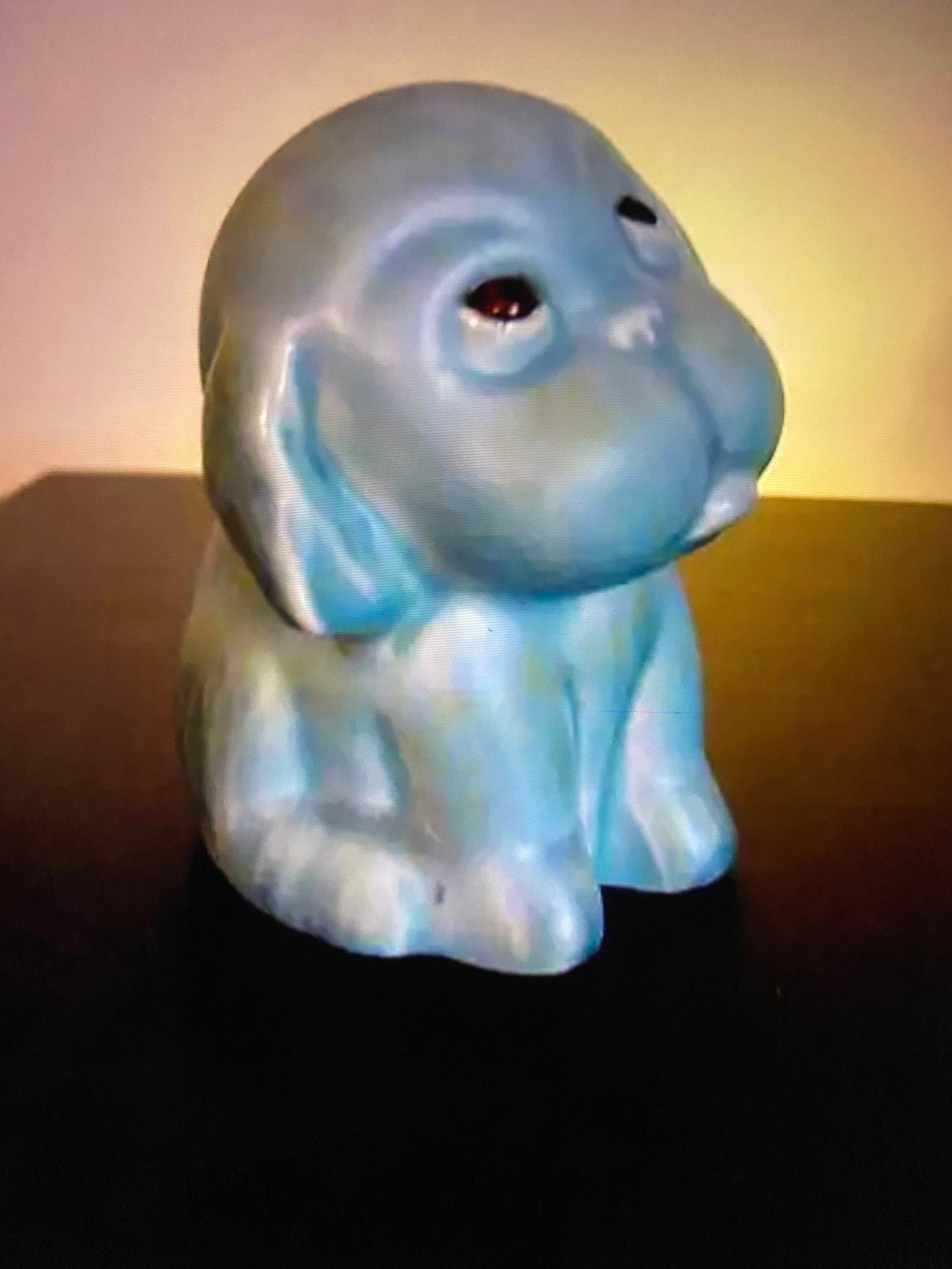 Vintage Crown Devon Bonzo Blue Dog with glass eyes 1930s