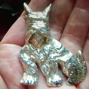 Unusual Vintage Silver Scottie Dog Brooch