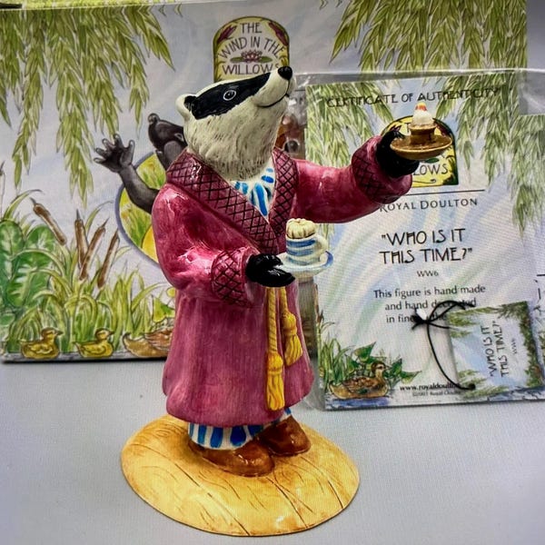 RARE Vintage Royal Doulton Figurine featuring Badger from Wind in the Willows - 2003