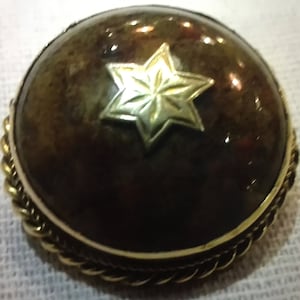Rare Antique Victorian 9ct Gold and Scottish Agate Star Brooch