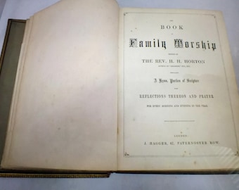 Antike FAMILIE ANGEBOT von Rev HH Horton - Leder gebundene Bibel - 1879