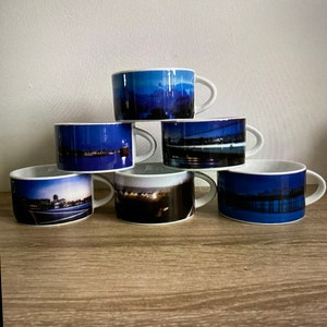 British Airways Royal Doulton Fine China Club Europe Cup/Mug Set of 6 - 6 different scenes