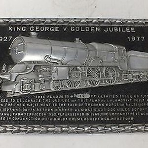 Vintage King George V Golden Jubilee Commemorative Pewter Plaque LIMITED EDITION