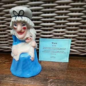 Vintage Wade Judy with Baby in Blue Dress - Mint Condition - Limited Edition 1800 - 1997