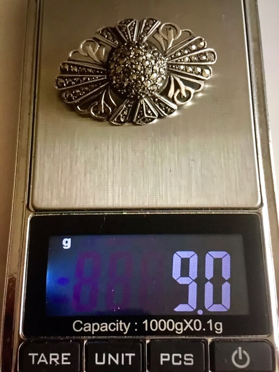 Vintage Art Deco Hallmarked Solid Silver Marcasit… - image 5