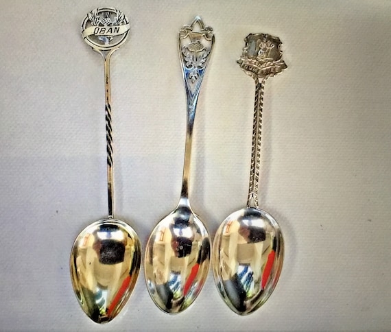 Vintage Sterling Silver Scottish Themed Collectors Spoons by Various Makers X 3