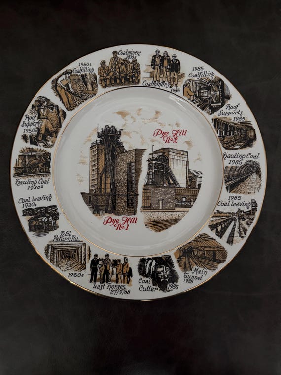 Vintage Pie Hill Colliery Coal Mining Commemorative Plate
