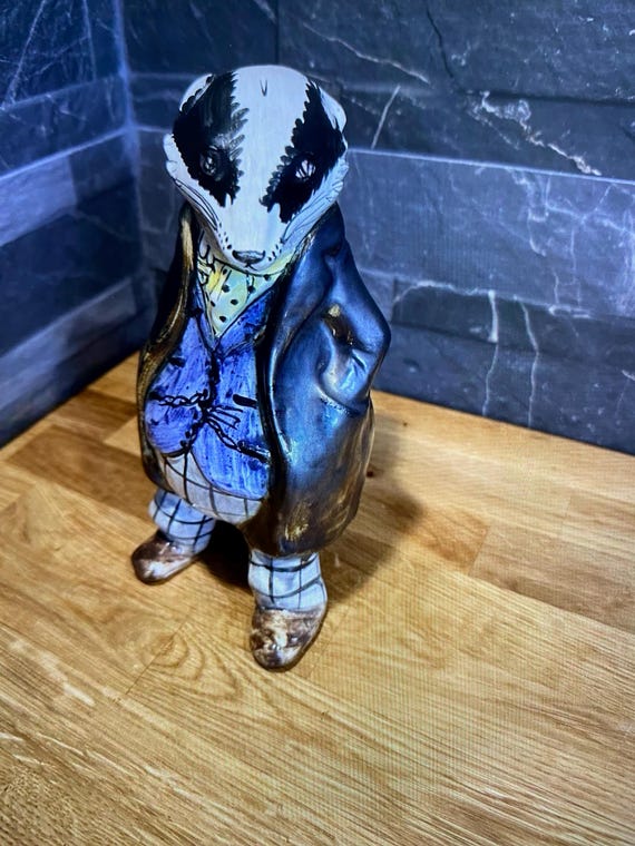 Vintage Rye Pottery Badger from Wind in the Willows - By David Sharp - Mint Condition