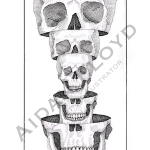 The Matryoshka Skull | Russian Doll | Skull Art | Fine Art Illustration Print | Original Artwork