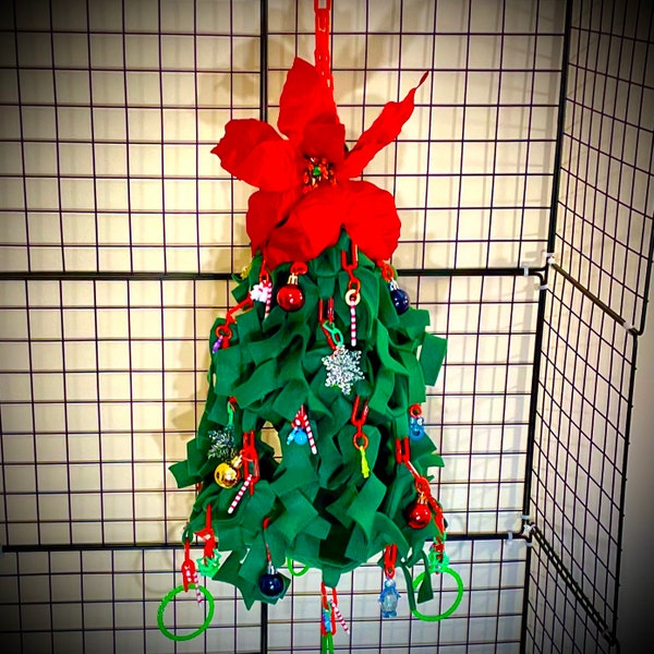 Sugar Glider Christmas Tree! Three layer convertible hammock with charms, recall bracelets and candy canes, and cascades.