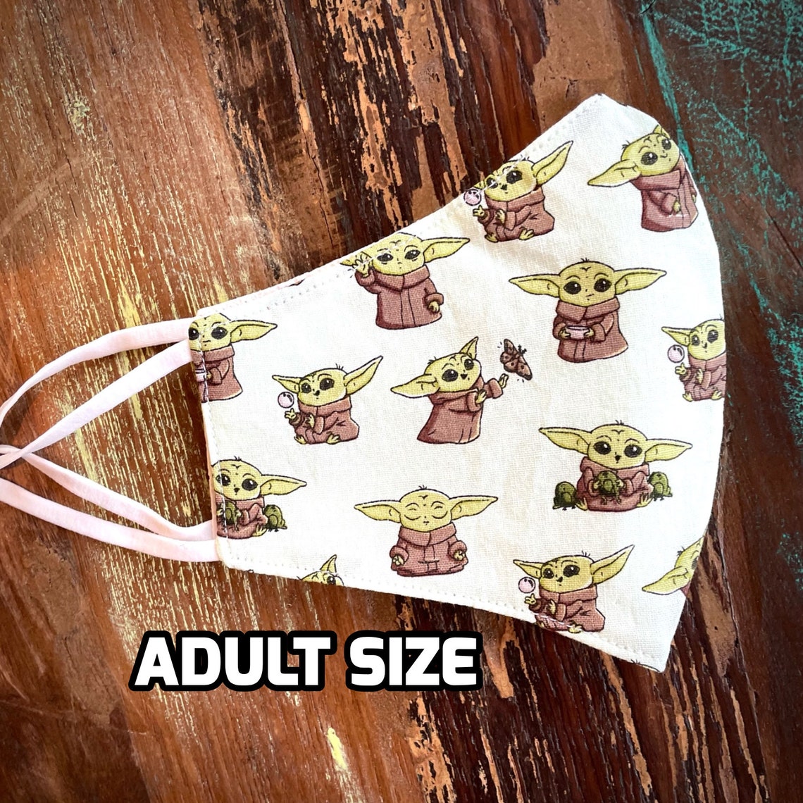 Baby Yoda lightweight face mask. Made with one layer of Etsy