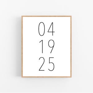 Custom Printable Date Print JPG/PDF Files - Anniversary Date - Wedding - Personalized Gift - Instant Download
