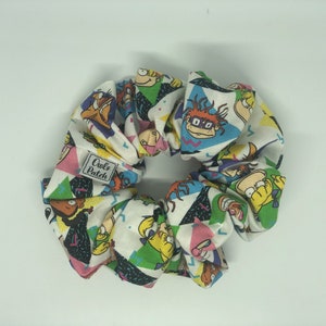 nickelodeon Favoriten - Große Scrunchie Haargummis, Haarschmuck, Handgemacht, Scrunchie Business, Kinder Cartoon Scrunchies, 90'er Jahre TV