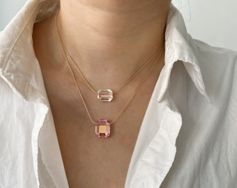 Minimalist Vintage Swarovski Crystal Necklace | Layering Necklace | Dainty Necklace | Crystal Necklaces