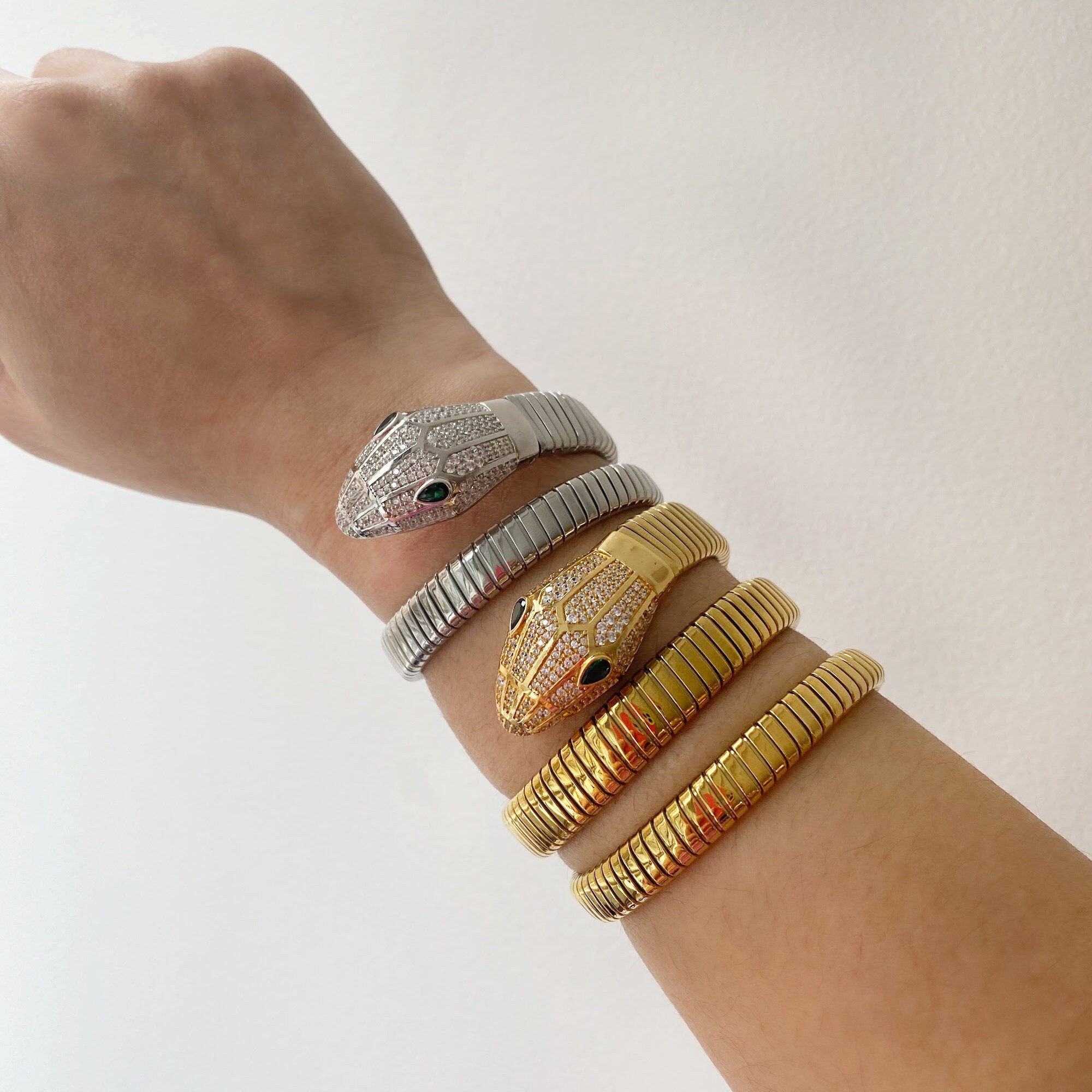 Bvlgari Snake Bangle Serpenti Viper Bracelet White Gold Bracelets