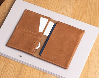 Trackable Passport Holder for AirTag: Hidden Pocket, Security Screw, Premium Italian Full-Grain Leather (v 2.0)